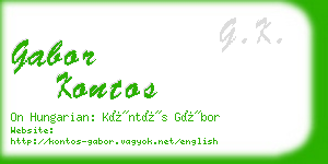 gabor kontos business card